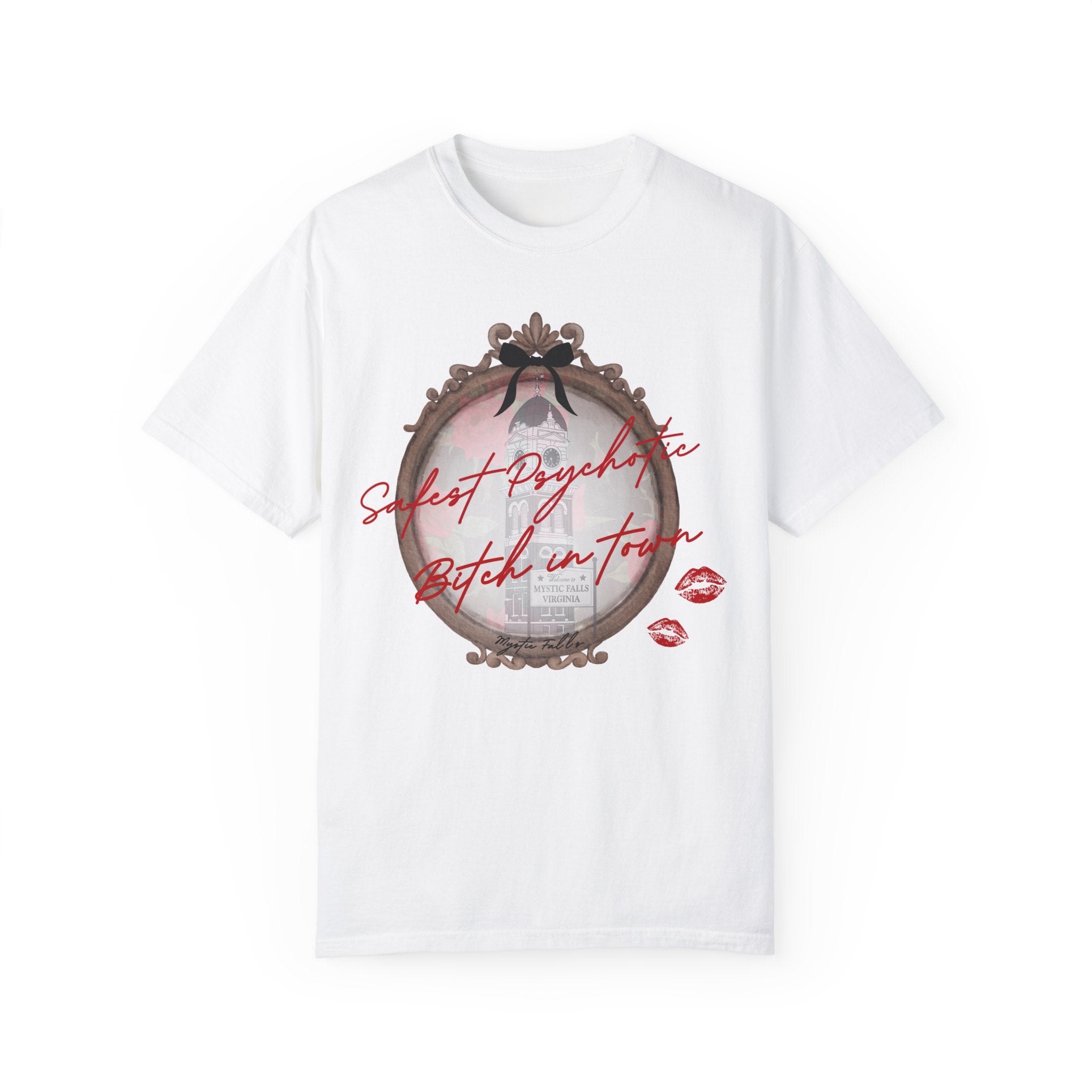 Funny 'Safest Psychotic B*tch' Graphic T-Shirt for Women - Sarcastic Humor Tee - Perfect for Parties, Gifts & Everyday Wear