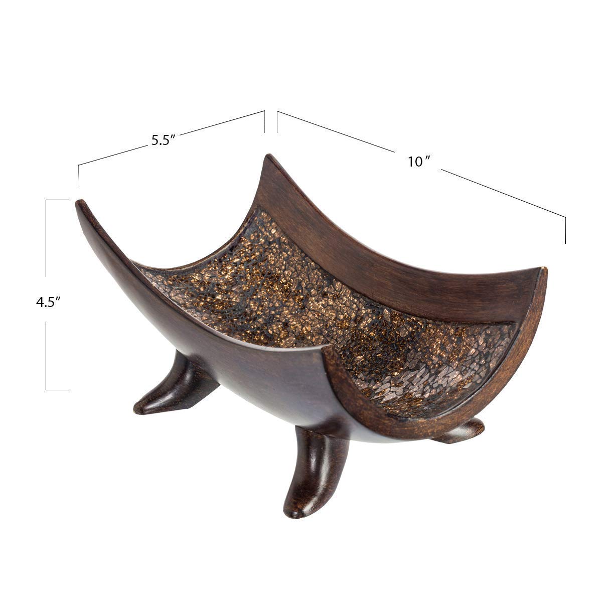 Schonwerk Brown Resin Centerpiece Bowl with 3 Matching Orbs - Elegant Coffee Table Decor for Living Room & Dining Room - Home Decor Accent Piece for Mantel, Entryway, and Wedding Centerpieces - Perfect for Holiday Gatherings and Dinner Parties