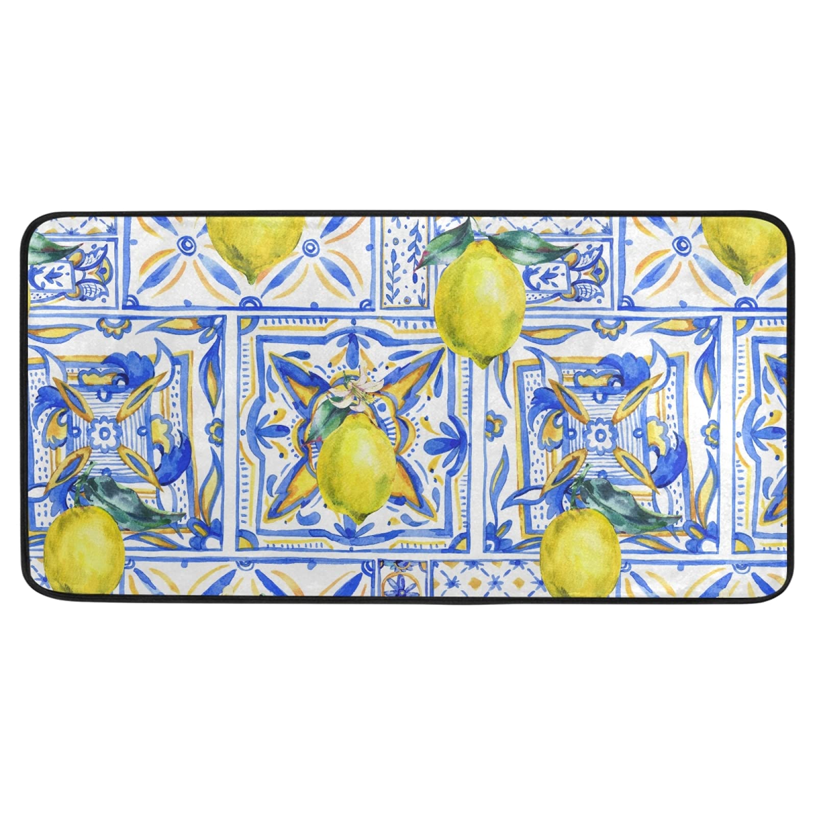 Premium Yellow Lemon Print Anti-Fatigue Kitchen Rug - 39