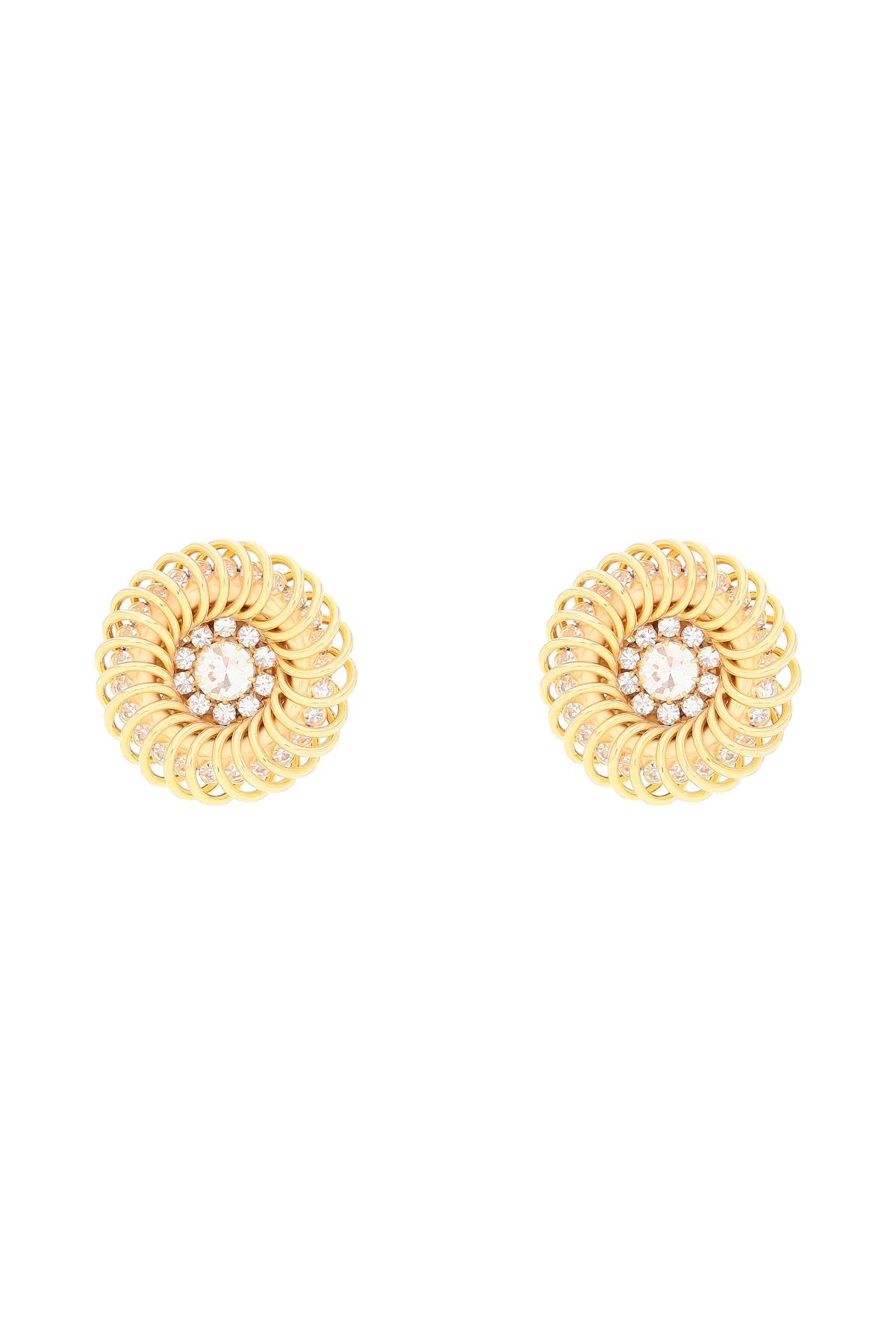 Alessandra Rich Spiral Earrings for Women - Elegant Gold Hoop Earrings for Party, Wedding & Everyday Wear