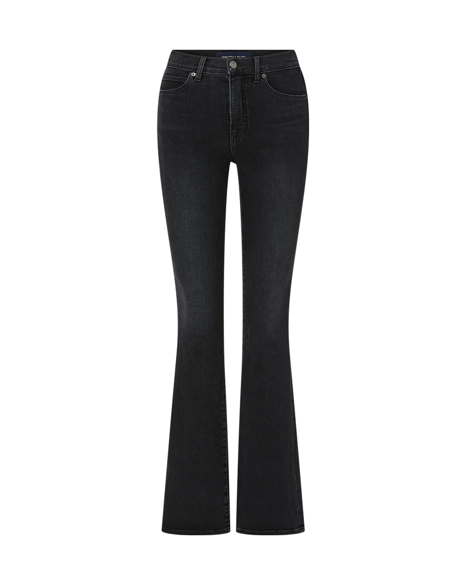 Beverly Skinny Flare Jeans for Women - High Waisted Stretch Denim Pants in Washed Onyx | Perfect for Casual Wear, Office Outfits & Night Out