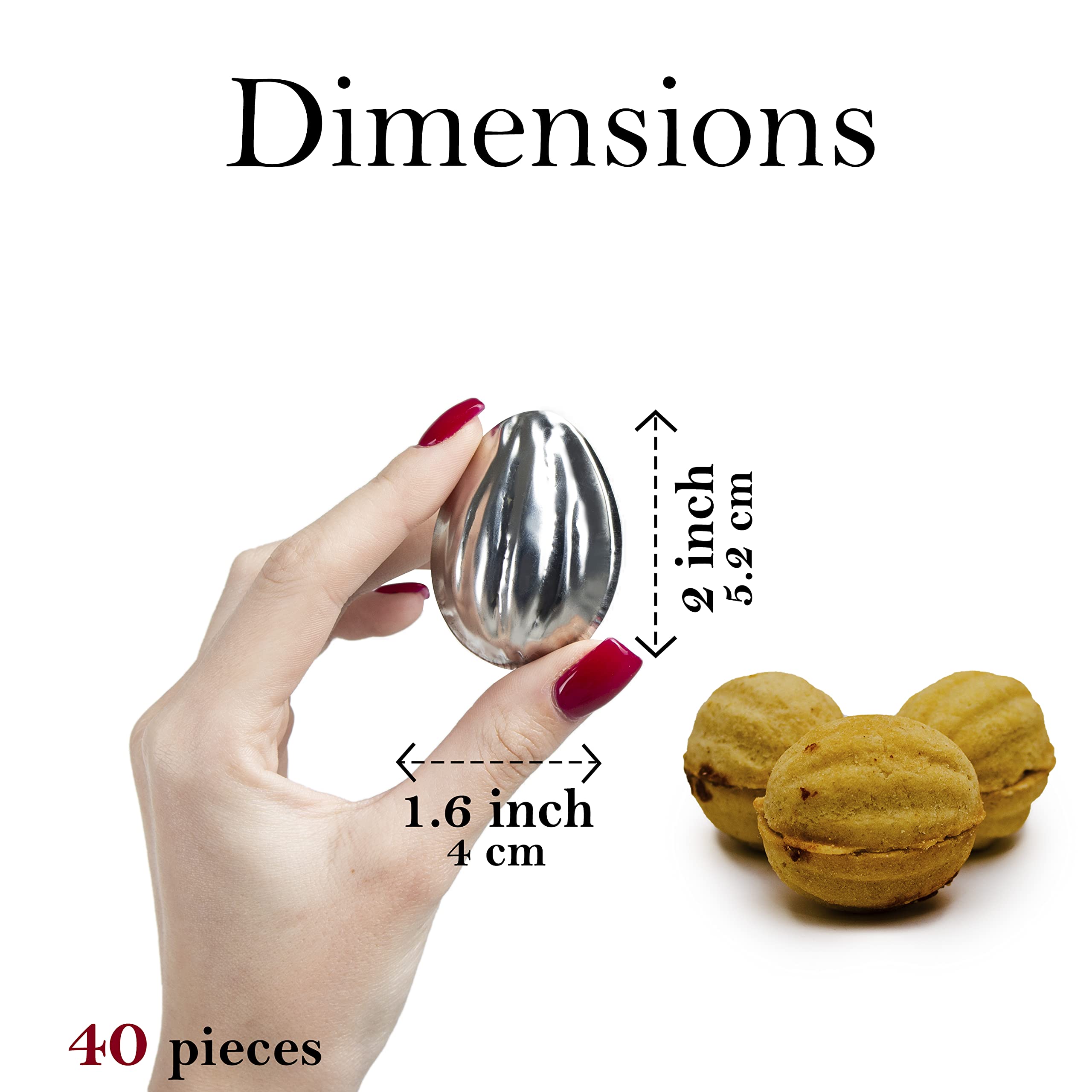 LOVARE 30-Piece Oreshki Mold Maker Set - Metal Cookie Mold for Russian Sweet Nuts (Oreshnitsa) - Perfect for Baking Traditional Oreshki Cookies at Home, Parties & Holiday Treats