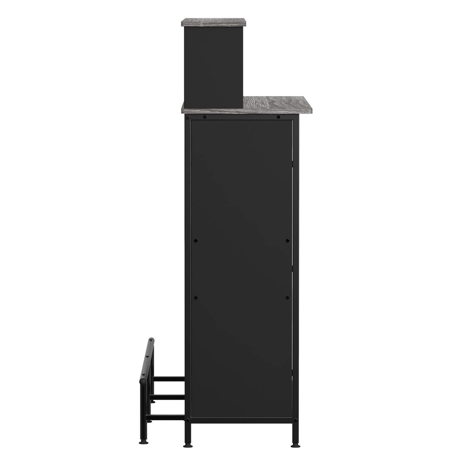 GDLF Home Bar Unit - Mini Bar Liquor Cabinet with Storage & Footrest for Kitchen, Pub, Living Room - Space-Saving Grey Bar Furniture for Small Spaces & Entertaining