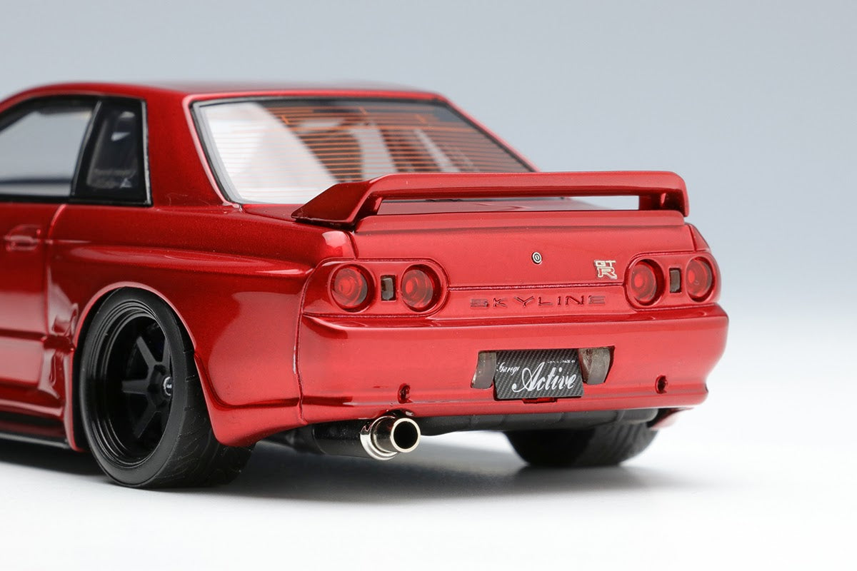 PREORDER Make Up Co., Ltd Eidolon 1:43 Scale Nissan Skyline GT-R (BNR32) Garage Active Widebody Model Car with RC VI Wheels in Candy Red - Perfect for Collectors, Display Cases, and Diecast Car Enthusiasts