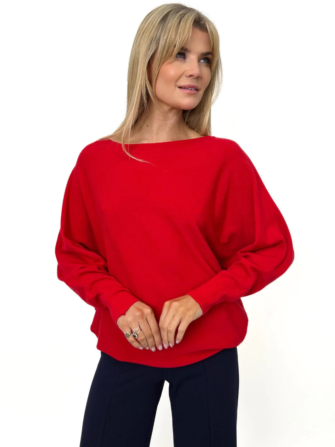 Elba Jumper Sweater for Women - Soft Red Knit Pullover, Cozy Winter Warm Casual Wear - Perfect for Holidays, Office & Outdoor Activities