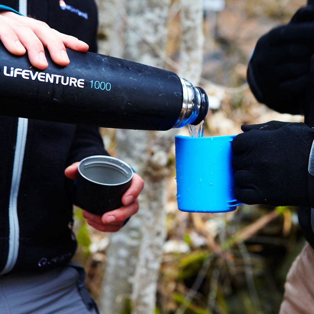 Lifeventure TiV Vacuum Insulated Stainless Steel Water Bottle - 24hr Hot & Cold Retention, Leakproof Travel Thermos for Hiking, Camping, and Office Use