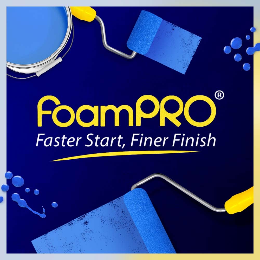 Foampro 2 Inch Fine Finish Paint Roller Kit - Includes 1 Plastic Paint Tray, 1 Roller Handle & 10 Foam Rollers | Mini Foam Roller Set with Roller Pan | Professional Home Painting Supplies & Wall Painting Tools | Perfect for Interior Walls, Cabinets & DIY Projects (162KIT)