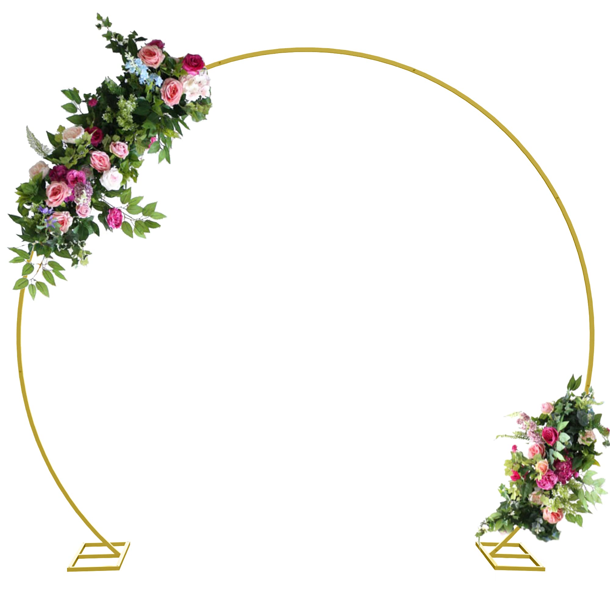 Wokceer 9.2 FT Gold Round Backdrop Stand - Wedding Arch, Balloon Frame for Birthday Parties, Baby Showers & Ceremonies | Perfect for Indoor/Outdoor Wedding Decorations & Event Photography Backgrounds