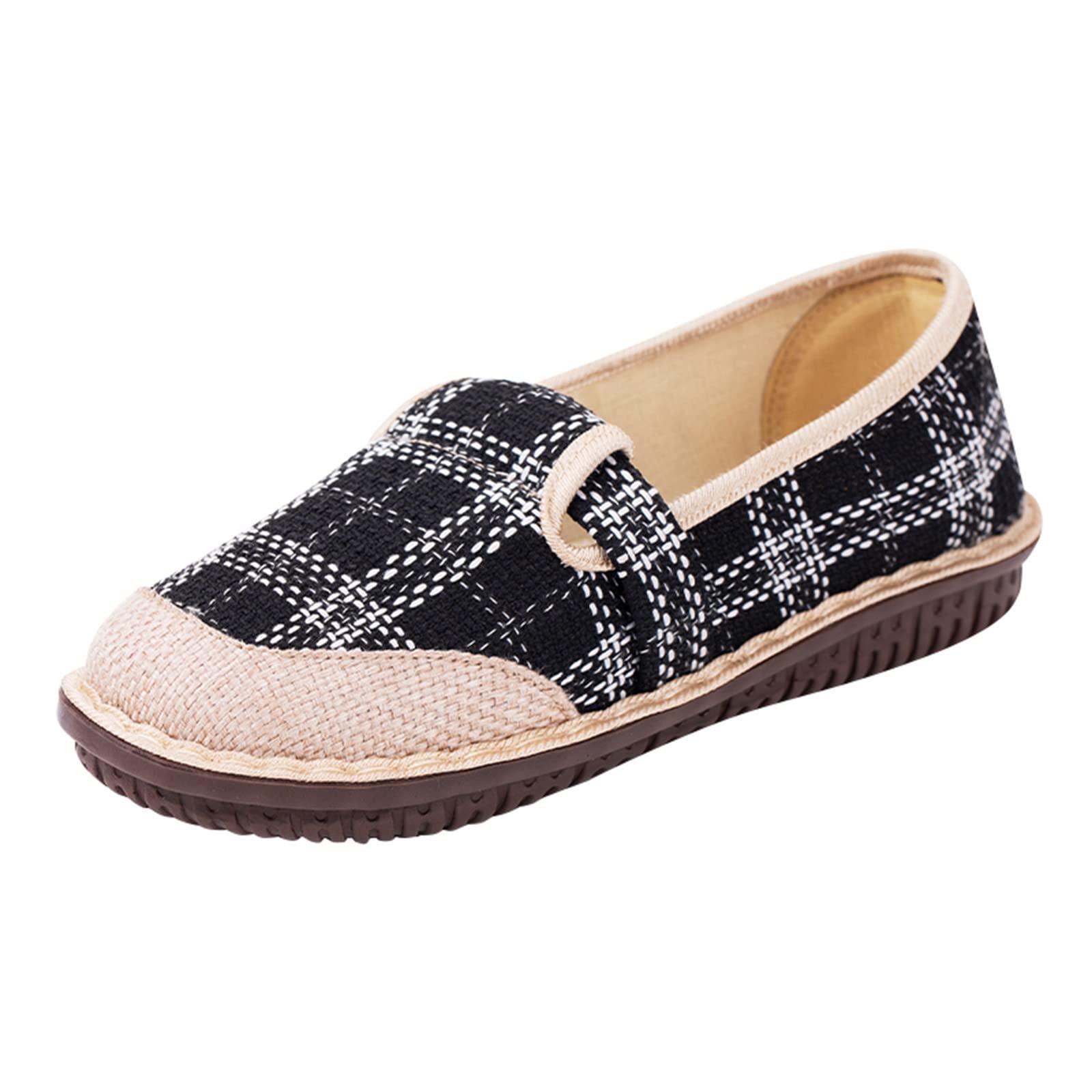 Women's Ethnic Style Casual Shoes - Breathable Hollow Plaid Dance Shoes for Women - Comfortable Work & Everyday Wear - Perfect for Dance, Office & Casual Outings