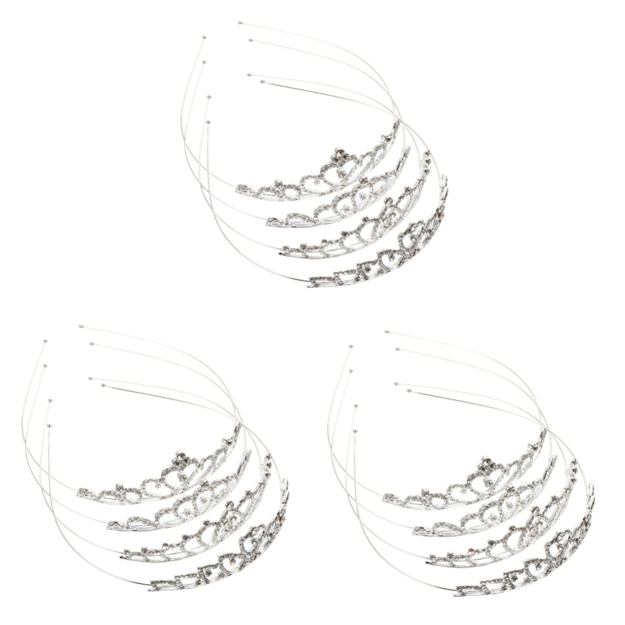 Beavorty 12 Pack Girls Crystal Crown Hair Bands - Heart Rhinestone Tiaras for Weddings, Bridal, Baby & Kids | Perfect for Birthday Parties, Pageants, Princess Dress Up & Special Occasions