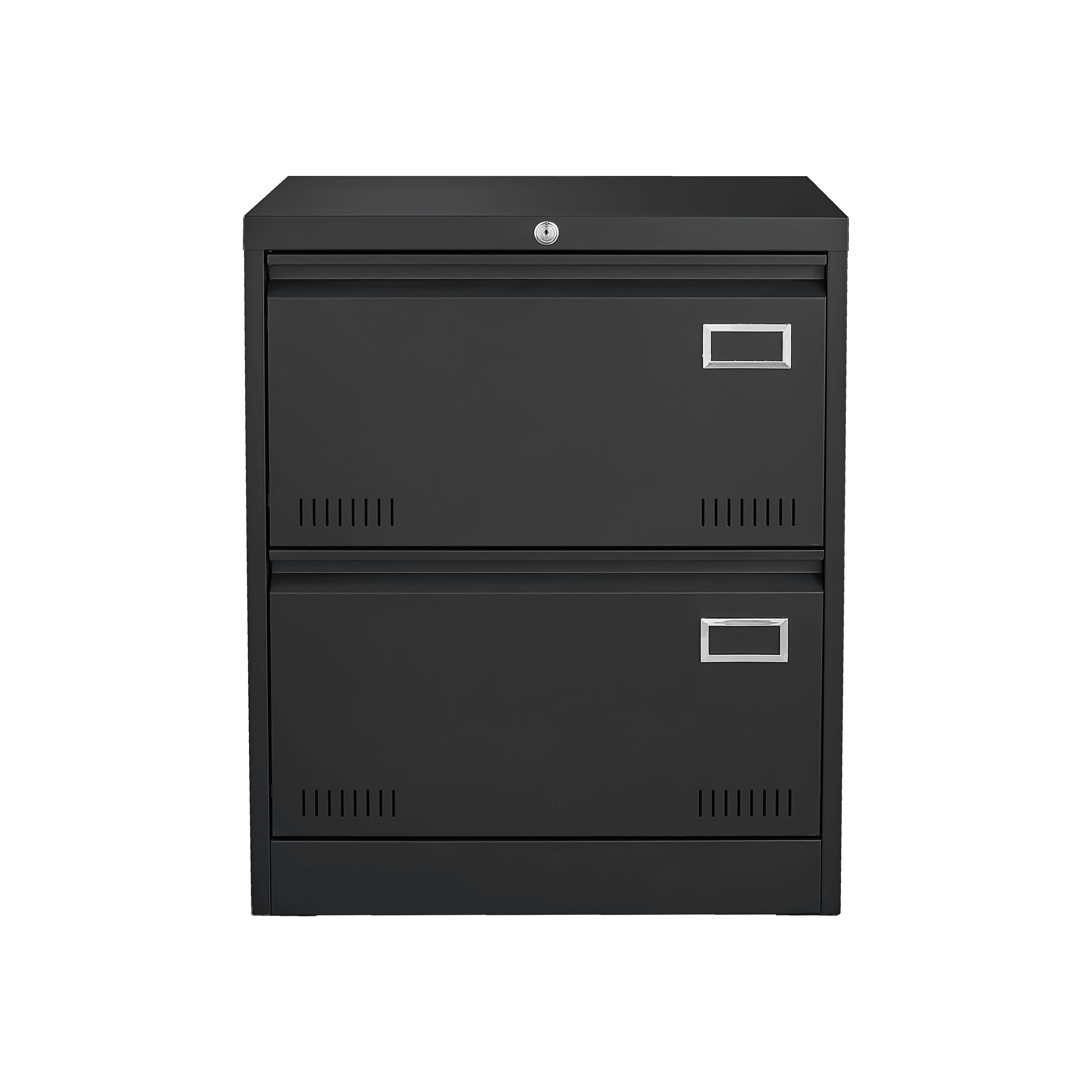 2-Drawer Locking Metal Lateral File Cabinet - Black Vertical Office Storage for Home, Legal, Letter & A4 Documents - Secure File Organization with Easy Assembly (Perfect for Home Office, School & Business Use)