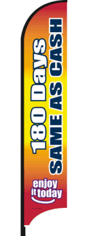 Feather Flag Banner - Customizable Outdoor Advertising Flag with 180 Days Same As Cash Financing | Perfect for Grand Openings, Car Dealerships & Real Estate Signage