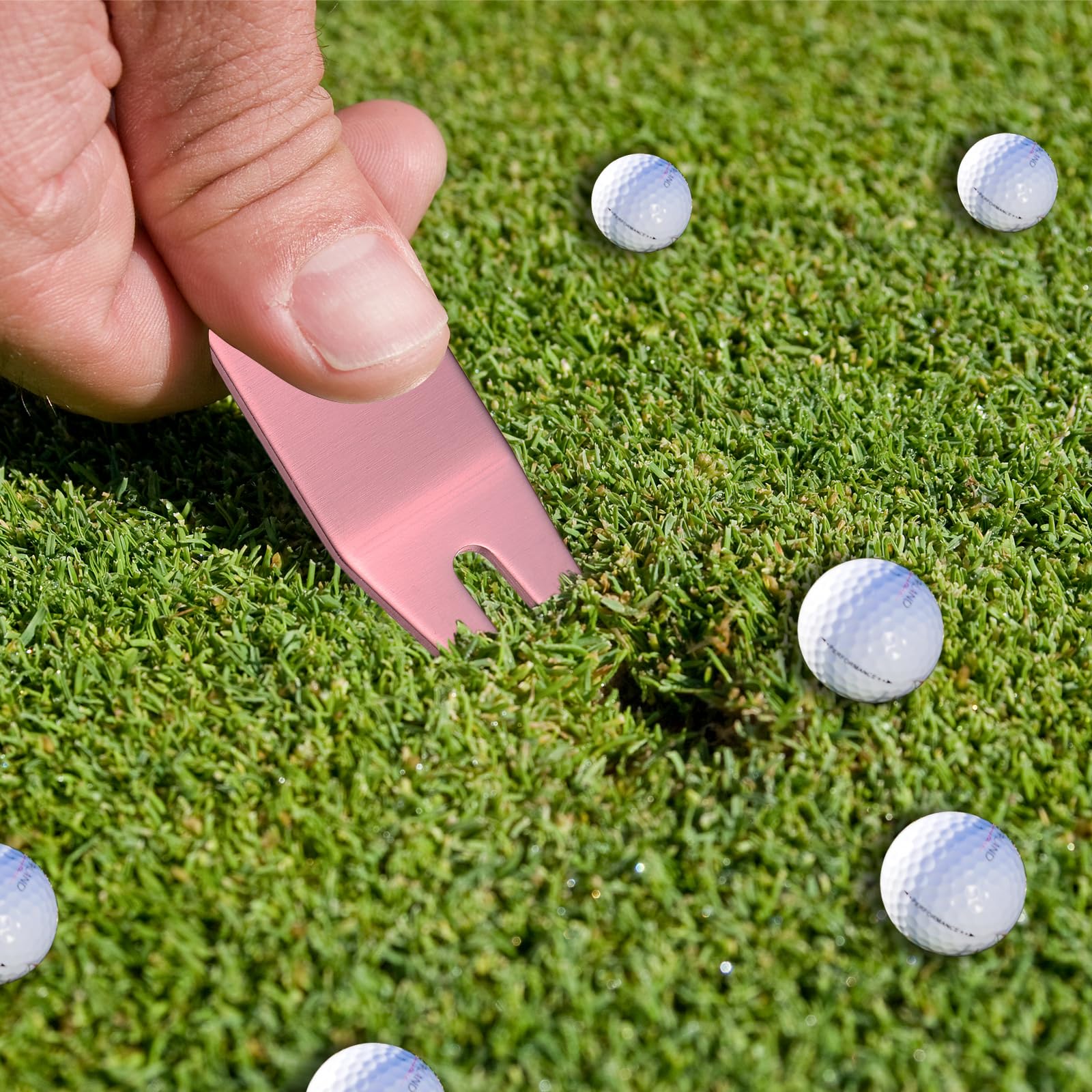 Premium Metal Golf Divot Repair Tool - Curved Ball Mark Fixer with Spiked Fork for Greens | Perfect for Golfers to Repair Pitch Marks on Fairways & Putting Greens