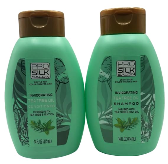 Tea Tree & Mint Oil Shampoo & Conditioner Set for Color-Treated Hair - 14 Fl Oz (2-Piece) - Gentle Cleansing & Scalp Refreshment for Daily Hair Care