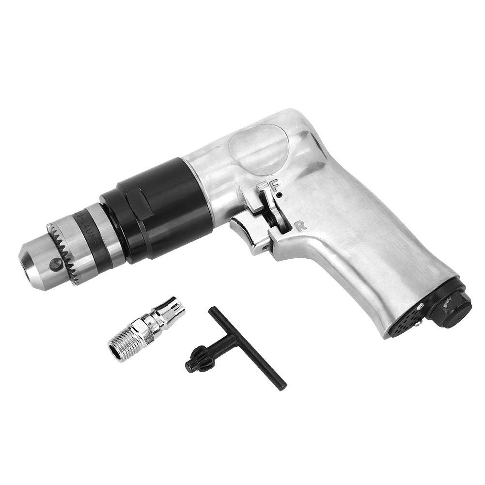 3/8 Inch Reversible Air Drill - 1800 RPM Pneumatic Gear Drill for Metal, Wood & Plastic - High Torque Air-Powered Drilling & Perforation Tool - Perfect for Construction, Auto Repair & DIY Projects