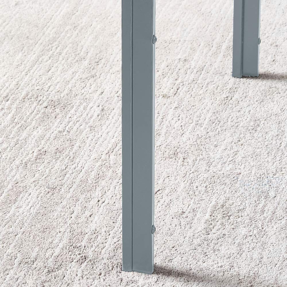 Modern 3-Piece Dining Set - Grey Glass Square Table & 2 Velvet Chairs with Metal Legs | Kitchen & Restaurant Furniture | Perfect for Small Spaces, Apartments & Contemporary Dining Rooms
