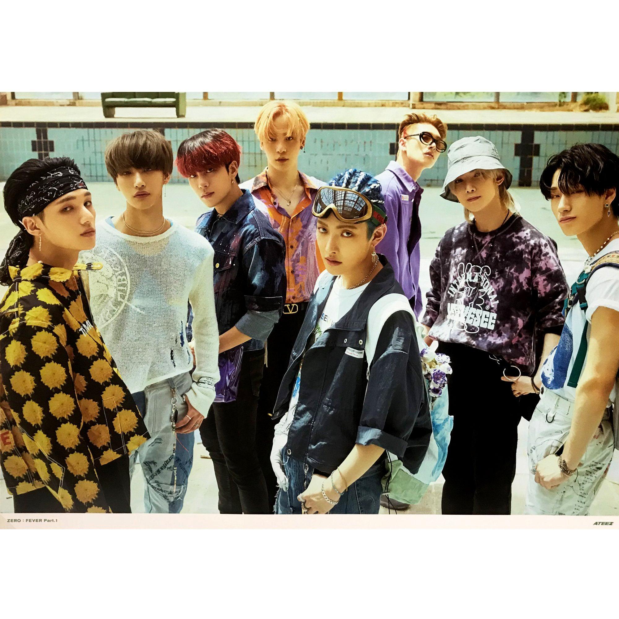 ATEEZ 5th Mini Album 'ZERO: FEVER PART.1' Official Poster - Kpop Merchandise for Fans, Room Decor & Gift Idea