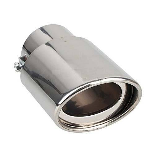 GOLSM Chrome Single Oval Pipe Exhaust Silencer for Maruti Car 800 - Stylish Performance Upgrade for Street Racing & Car Shows