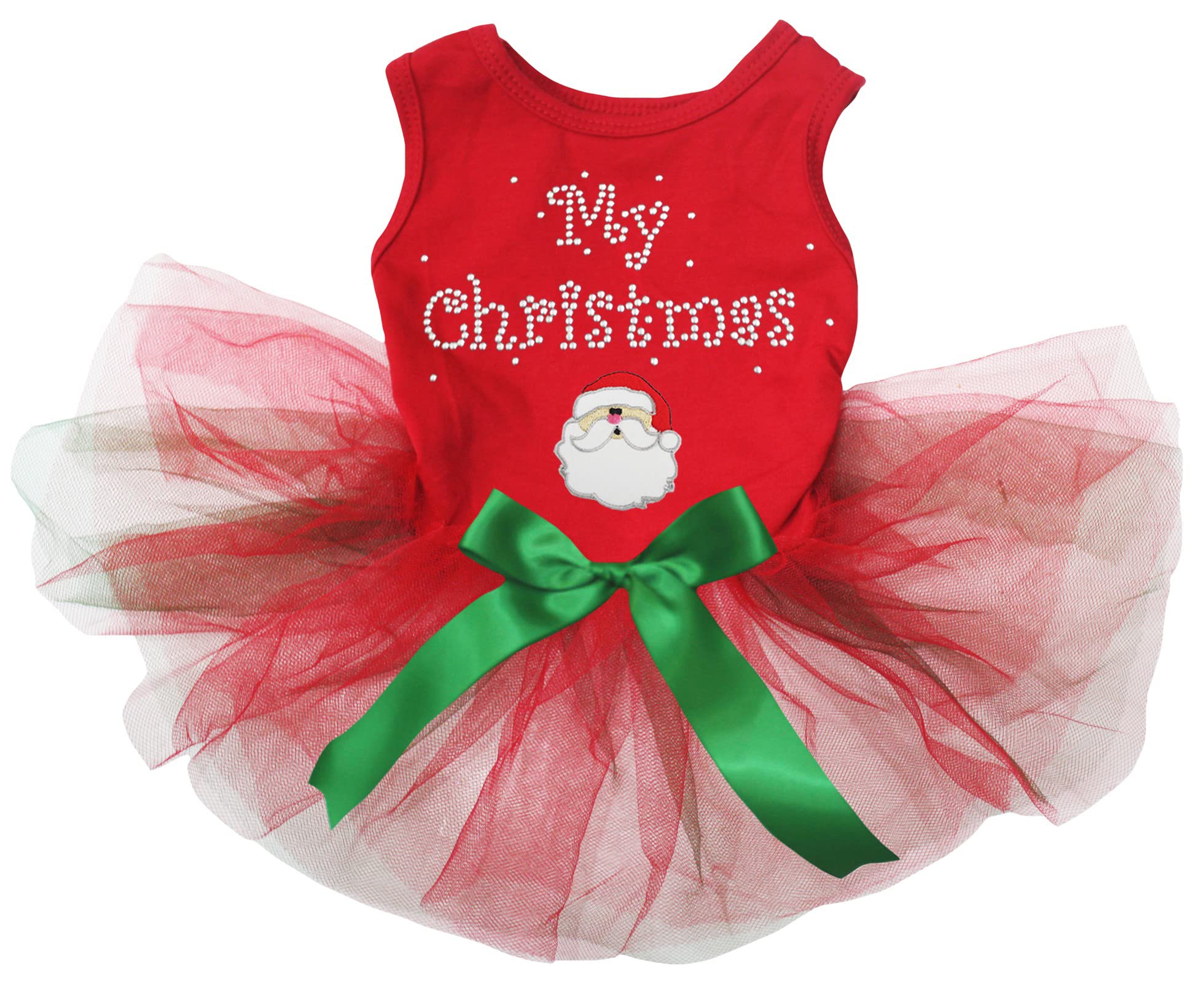 Petitebella Christmas Santa Claus Costume for Small Dogs - Festive Red Puppy Dress XXX-Large | Perfect for Holiday Parties & Christmas Photo Shoots