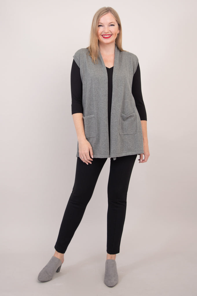 Jude Cardigan - Soft Grey Cotton Knit Sweater for Women | Cozy Fall & Winter Layering Outfit