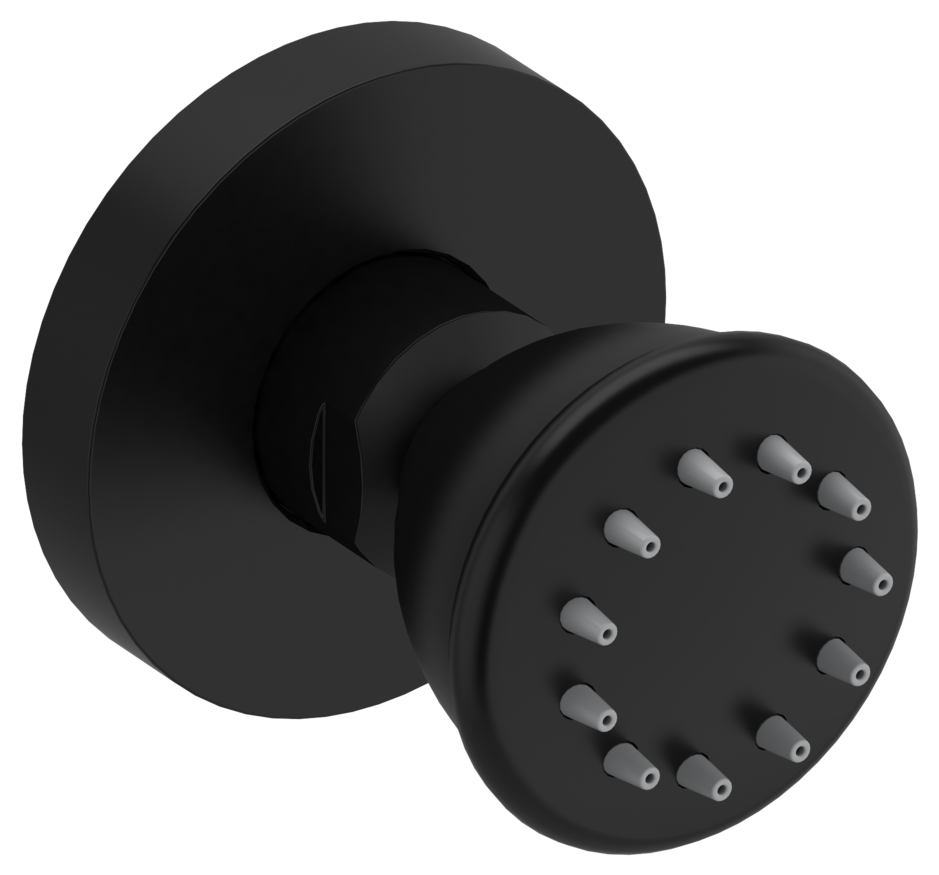 RIOBEL 390BK Round Body Spray - 1 Function Black Shower Head for Bathroom & Kitchen Faucet, Perfect for Home and RV Use