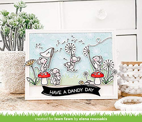 Lawn Fawn Dandy Day 4x6 Clear Stamp Set with Matching Craft Die Set (LF2217 & LF2218) - 2-Piece Bundle for Card Making, Scrapbooking & DIY Paper Crafts