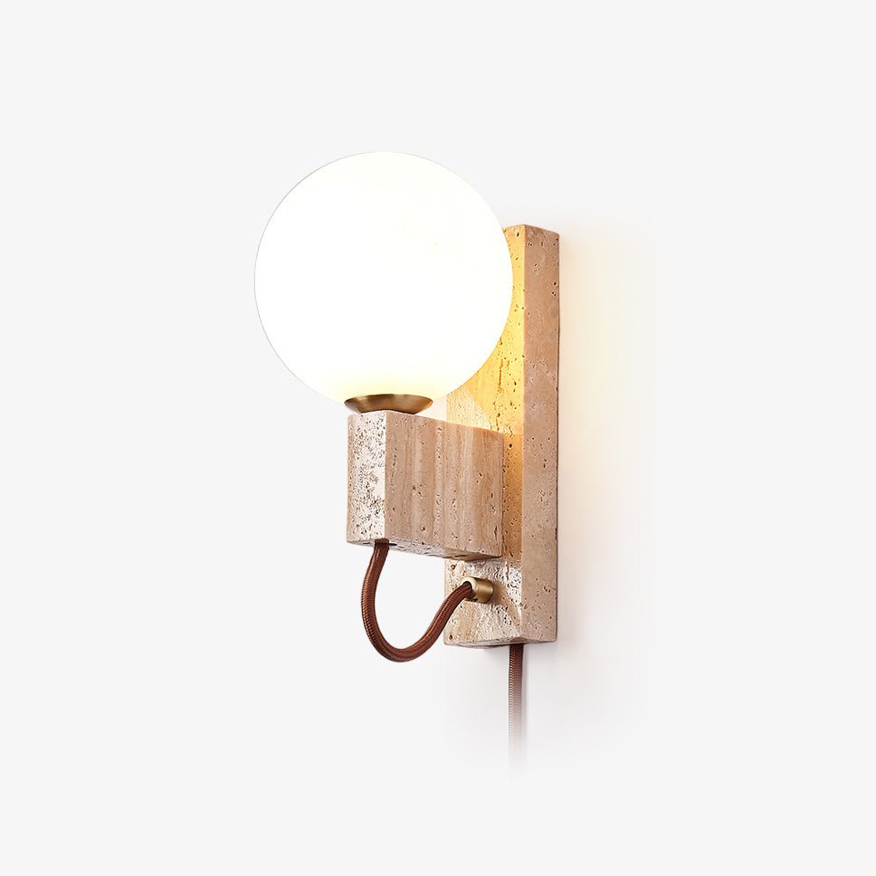 Atlas Globe Wall Sconce Light Fixture - Vintage Industrial Style Globe Wall Light for Living Room, Bedroom, or Office Decor - Perfect for Home, Cafe, and Restaurant Lighting