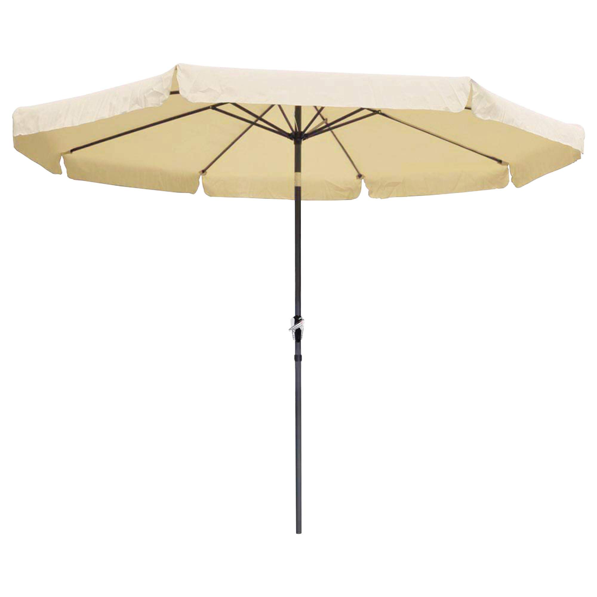 10ft Outdoor Patio Umbrella with Crank Tilt - Aluminum Sun Shade Market Umbrella with Valance for Garden, Deck & Poolside - Beige Waterproof UV Protection Patio Umbrella for Outdoor Dining & Relaxation