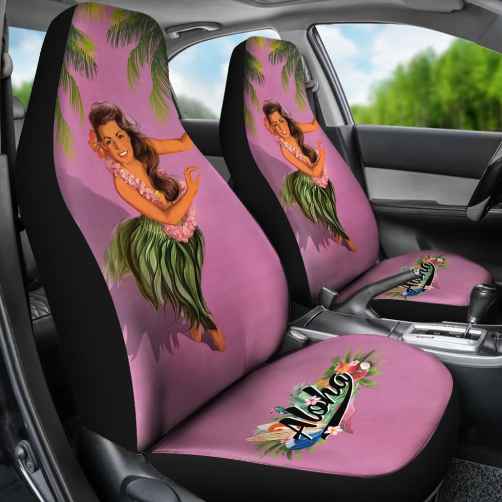 Premium Aloha Print Car Seat Covers - Waterproof & Universal Fit for Cars, SUVs, Trucks - Hawaiian Floral Design Car Accessories - Perfect for Beach Trips, Summer Drives & Tropical Themed Gifts