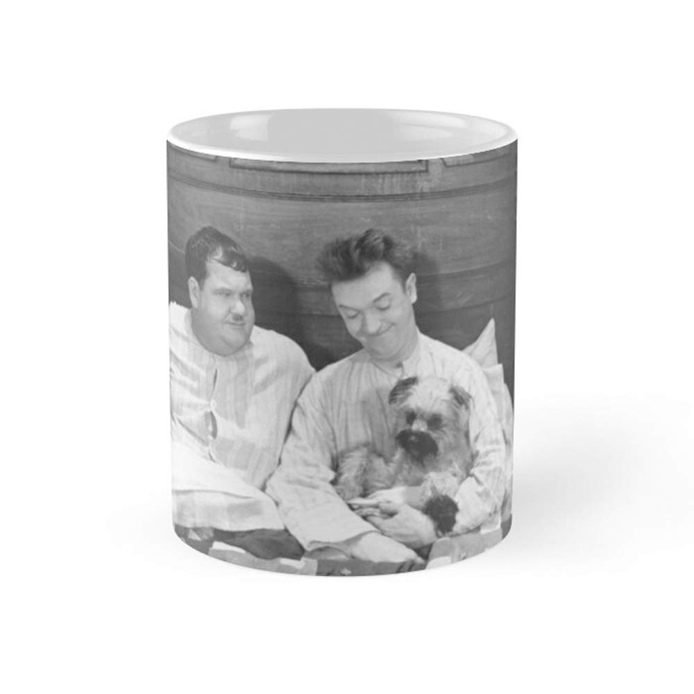 Laurel and Hardy Laughing Gravy Coffee Mug - 11oz & 15oz Ceramic Tea Cups for Hot & Cold Drinks - Funny Vintage Comedy Gift for Movie Fans, Office & Home Use