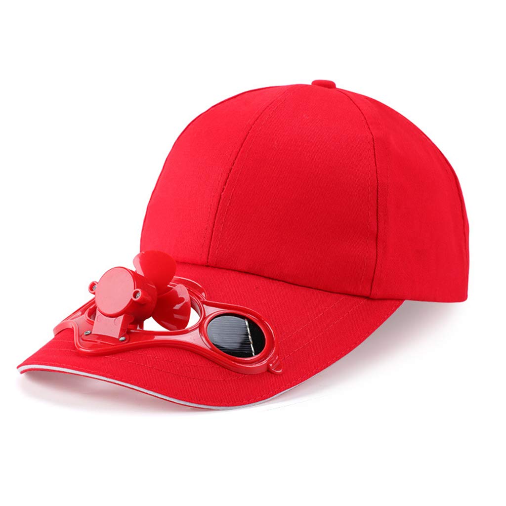 IOOOFU Solar Powered Cooling Fan Baseball Cap - Adjustable Sun Visor Hat for Men & Women, UV Protection, Outdoor Sports, Hiking, Fishing & Summer Activities (Dark)