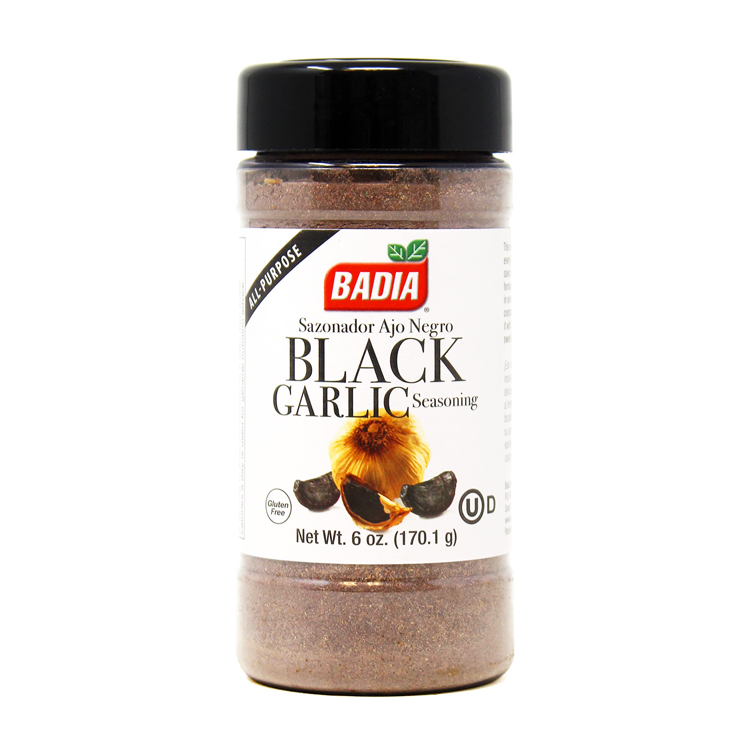 Badia Black Garlic Seasoning 6 oz - Premium Umami Flavor Enhancer for Meat, Seafood, Vegetables & More | Perfect for Grilling, Roasting & Everyday Cooking