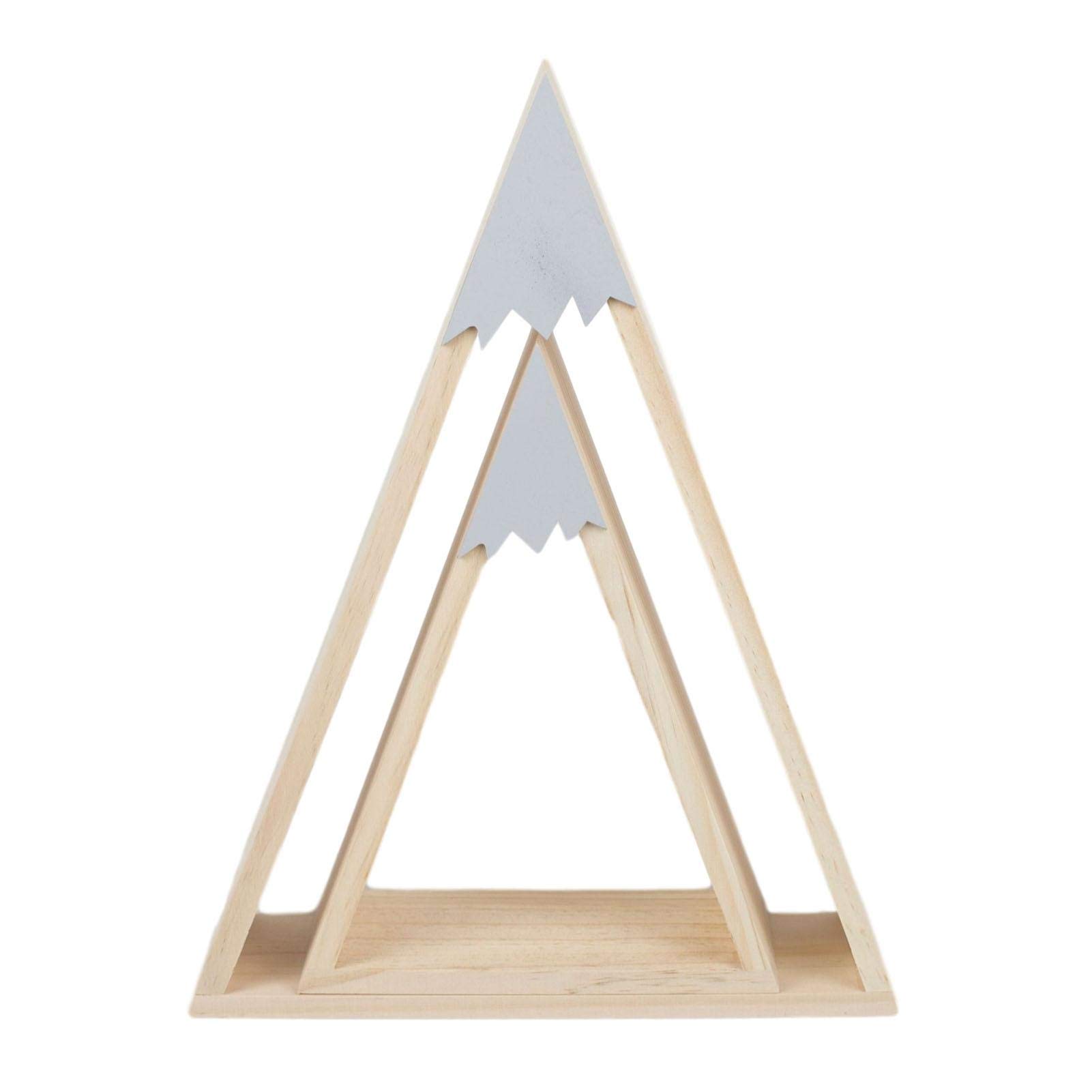 2 Packs Wooden Floating Shelves - Nordic Style Wall Mounted Triangle Shelves for Baby Room, Bedroom, Living Room, Kitchen & Office - Perfect for Displaying Decor, Books, Plants and Photos