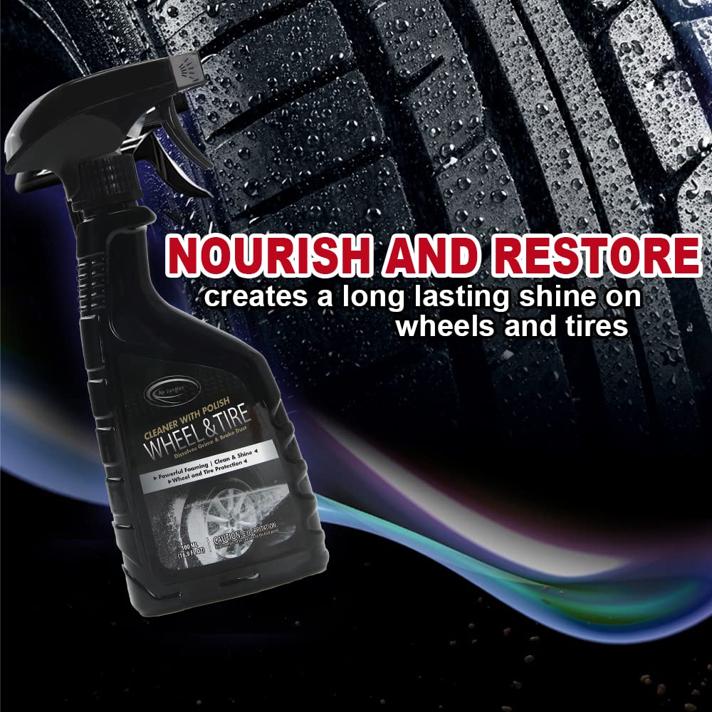 Air Jungles Car Wheel & Tire Cleaner 16.9 Fl Oz (2-Pack) - Acid-Free Brake Buster Wheel Cleaner for Aluminum & Chrome Rims - Safe for All Wheel Finishes - Perfect for Car Detailing, Auto Shops & DIY Cleaning