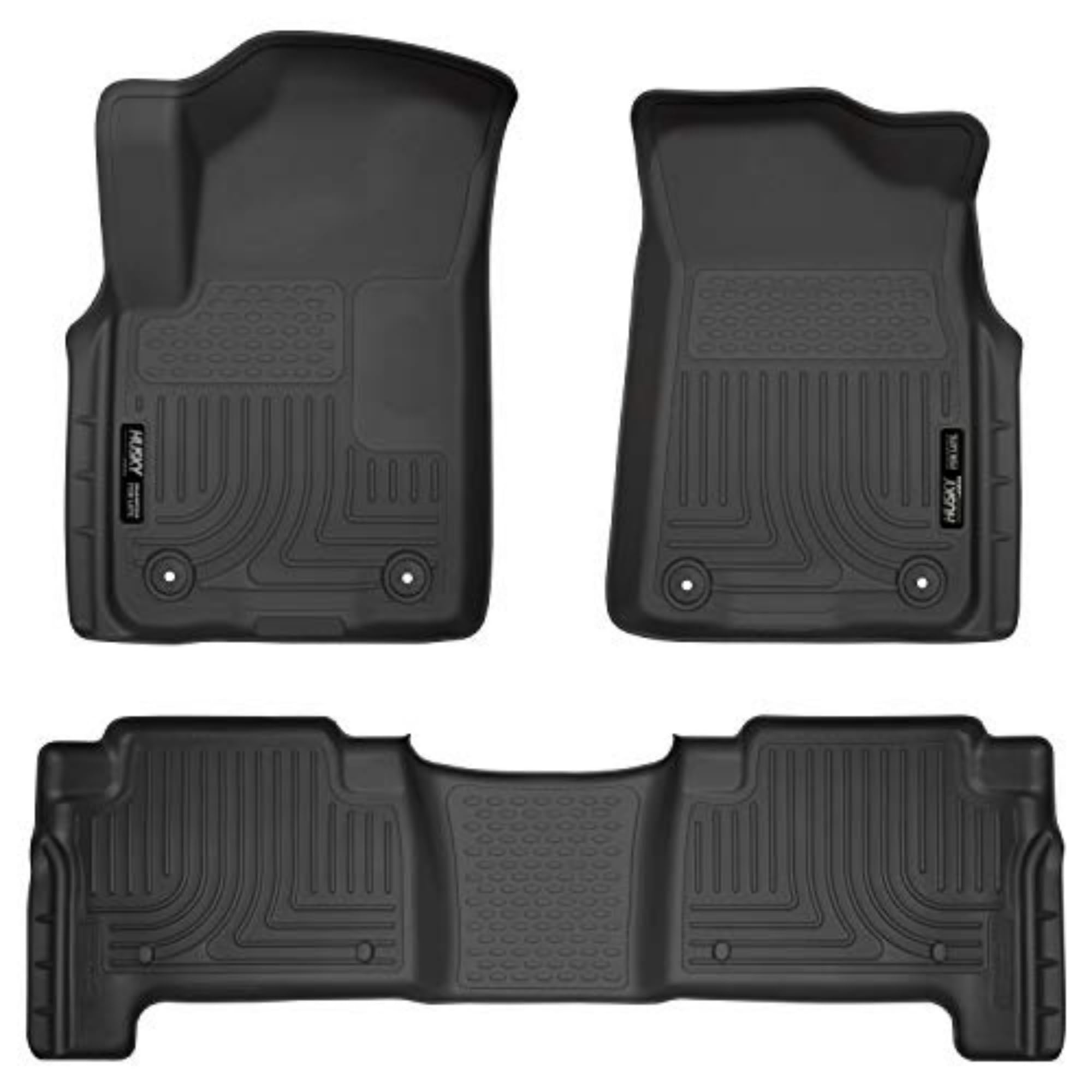 Husky Liners Weatherbeater Floor Mats for 2019-2024 Infiniti QX80 & Nissan Armada - Front & 2nd Row 3-Piece Set in Black (95671) | All-Weather Protection for SUVs & Trucks | Perfect for Off-Roading, Family Trips & Daily Commute