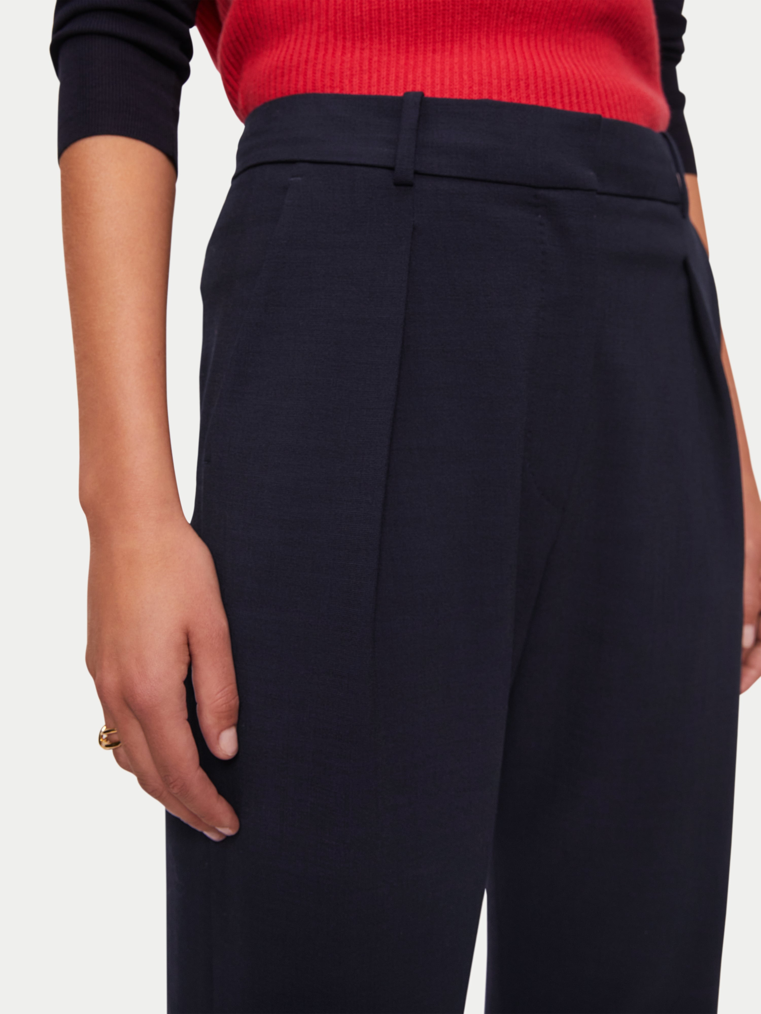 Crosshatch Logan Trouser for Men - Navy Blue Slim Fit Stretch Dress Pants | Perfect for Office, Business Casual & Formal Occasions