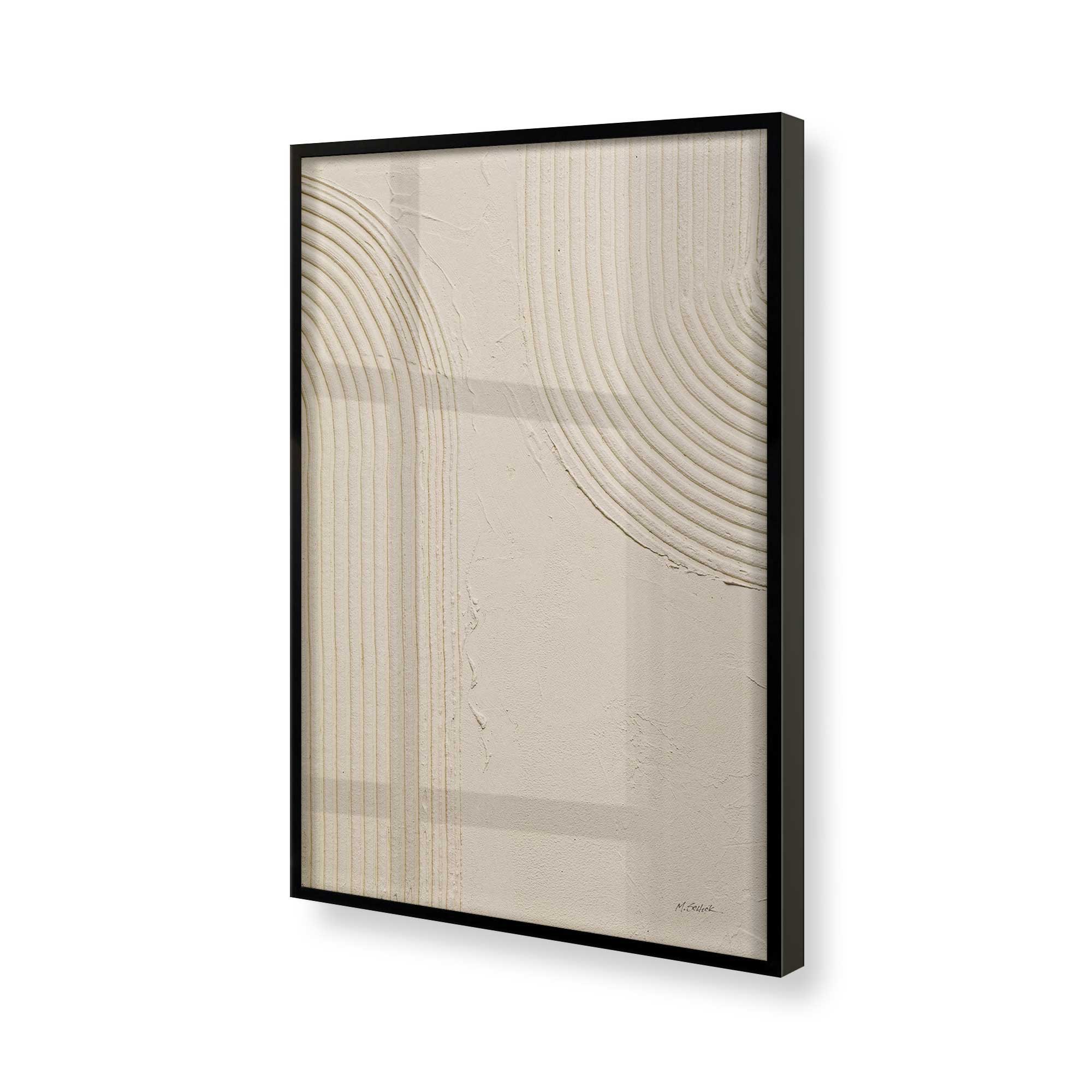 Echoed Curves in Beige I Print - Abstract Wall Art Decor for Living Room, Bedroom & Office - Modern Home Decoration Canvas Painting