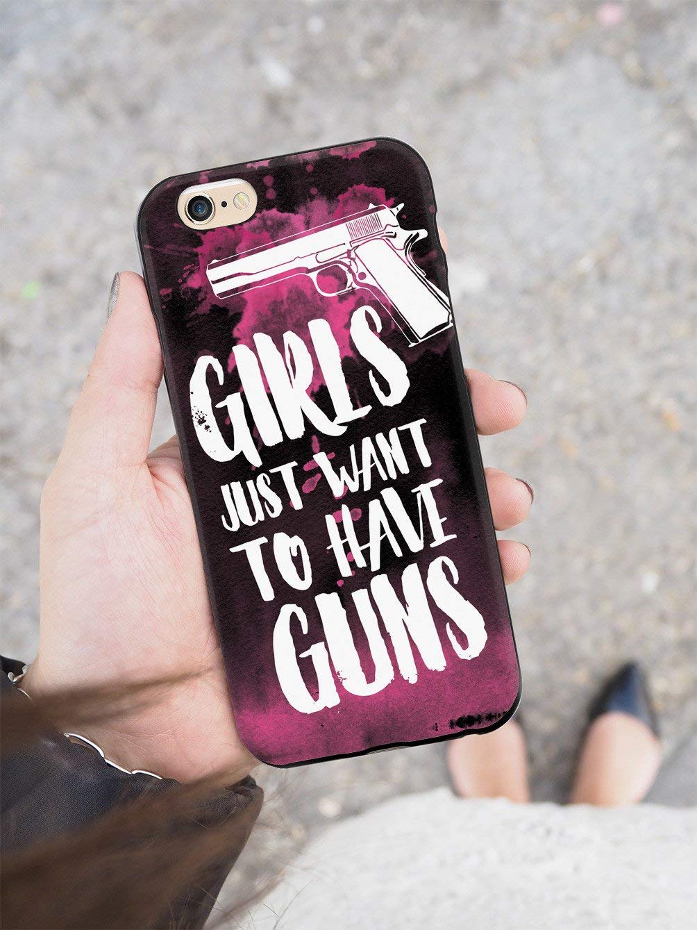 3D Textured Protective Phone Case for Apple iPhone XR - Inspired Cases with 'Girls Just Want to Have Guns' Design - Shockproof & Slim Cover for Women - Perfect for Daily Use, Travel & Outdoor Activities