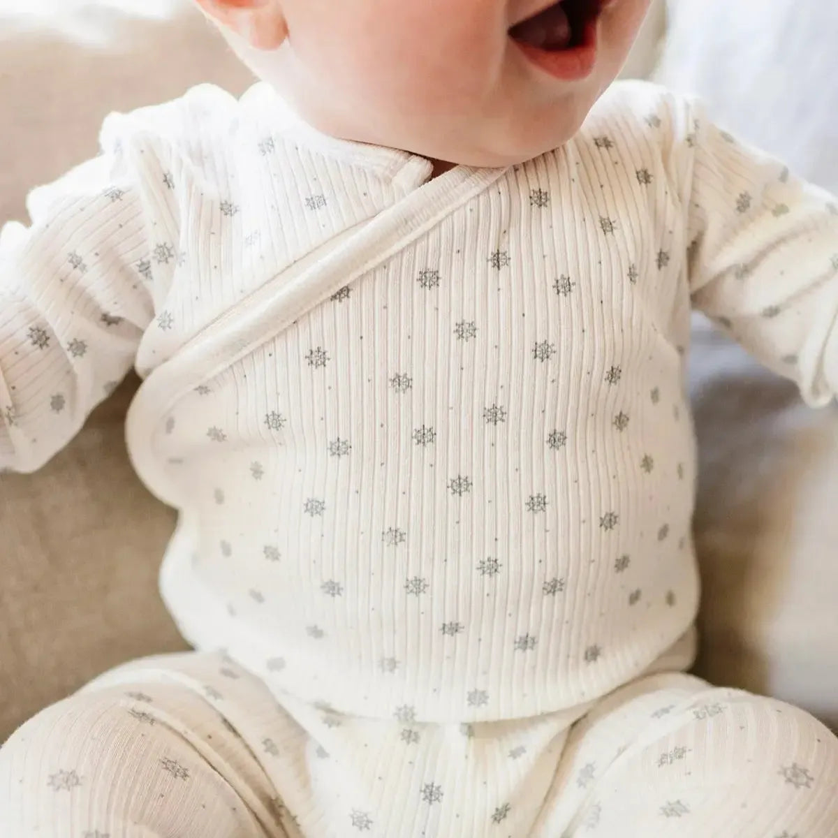 Ely's & Co Baby Kimono Side Zipper Footie Pajamas - Soft Sailor Print Sleepwear for Newborns & Infants (0-24 Months) - Perfect for Nighttime Comfort & Nursery Photoshoots