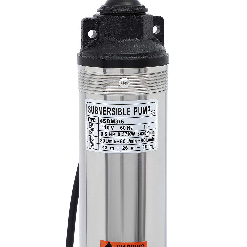 OCPTY 8000L/H Deep Well Hand Pump - 1/2 HP Submersible Water Pump with 50m (164ft) Lift Capacity - Ideal for Home, Farm & Emergency Water Supply