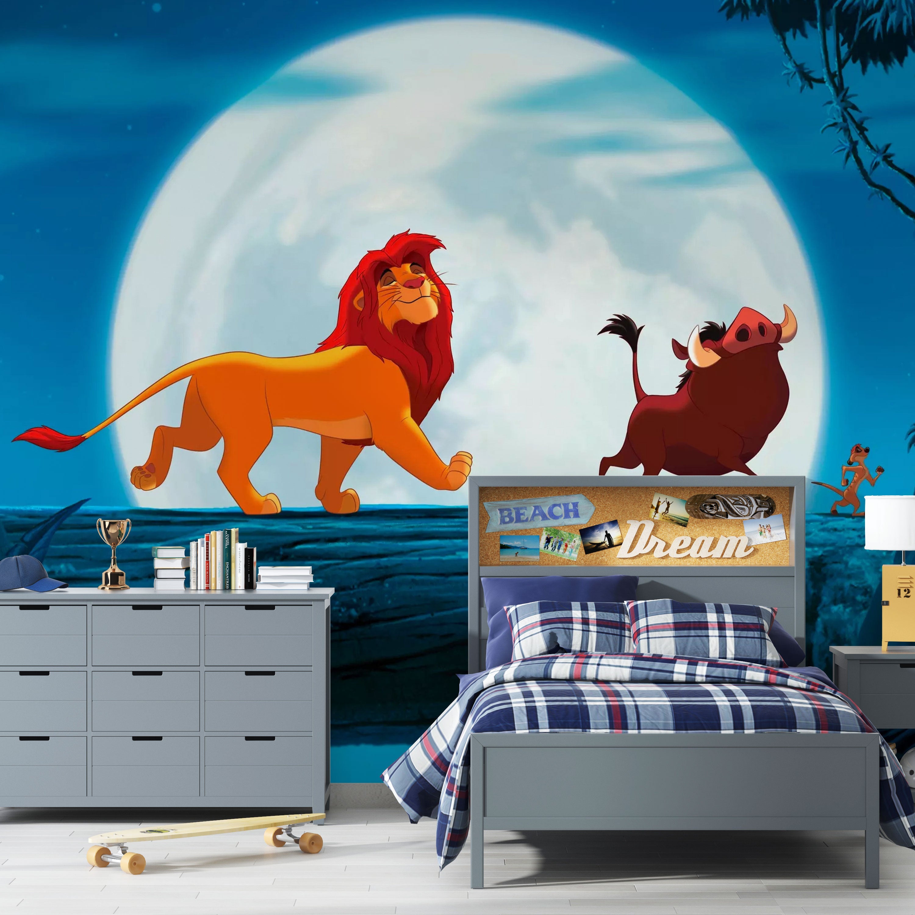 Simba & Puma Kids Room Wallpaper - Jungle Themed Peel and Stick Wall Decals for Boys & Girls Bedroom, Nursery, Playroom Decor