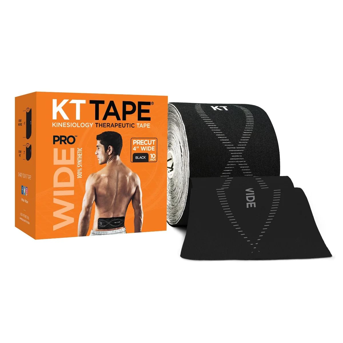 KT Tape Pro Wide Jumbo Kinesiology Therapeutic Sports Tape - Premium Elastic Athletic Tape for Pain Relief & Muscle Support - Ideal for Running, CrossFit, Yoga & Injury Recovery