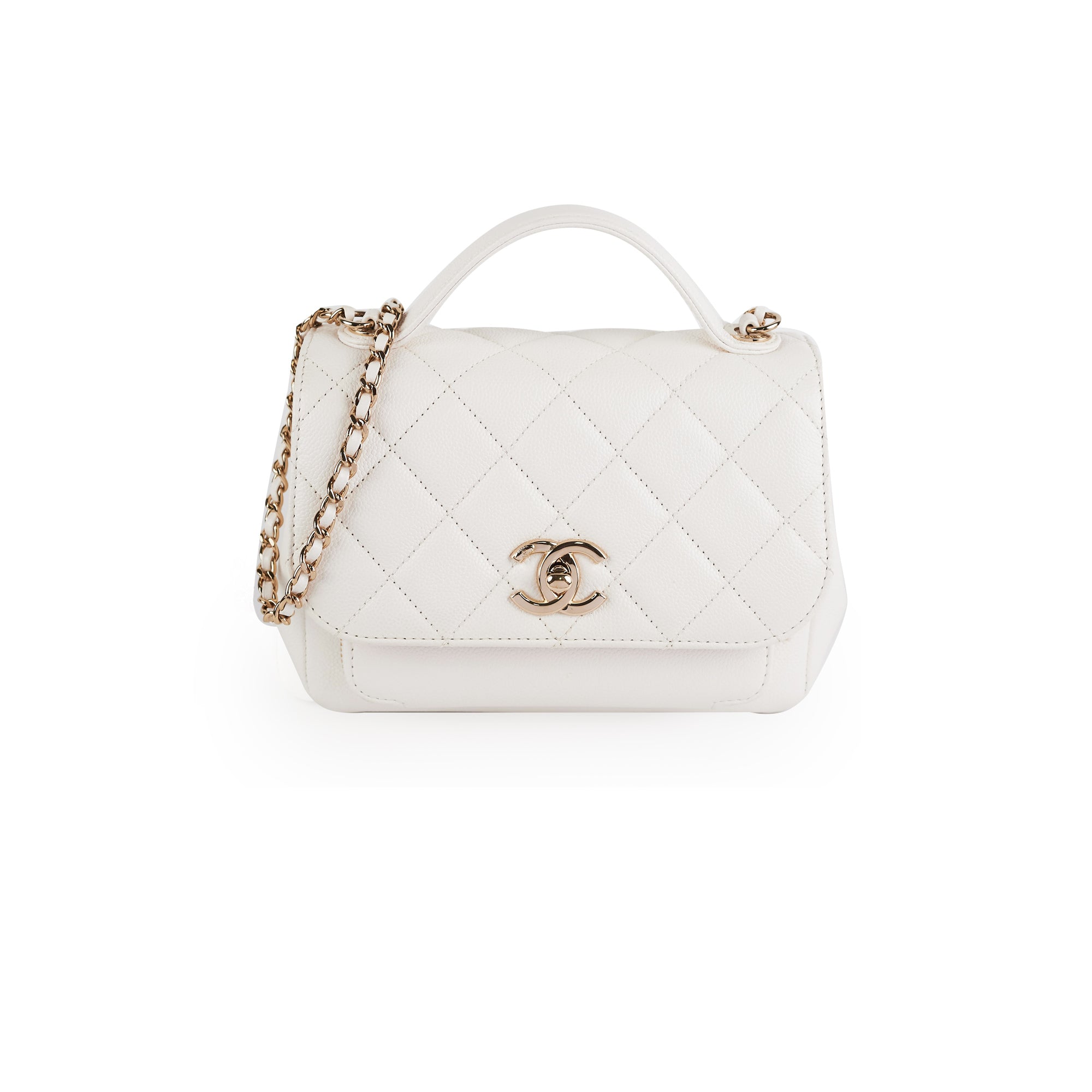 Chanel Business Affinity Small White Caviar Leather Handbag - Luxury Designer Crossbody Bag for Women | Perfect for Work, Travel & Evening Events