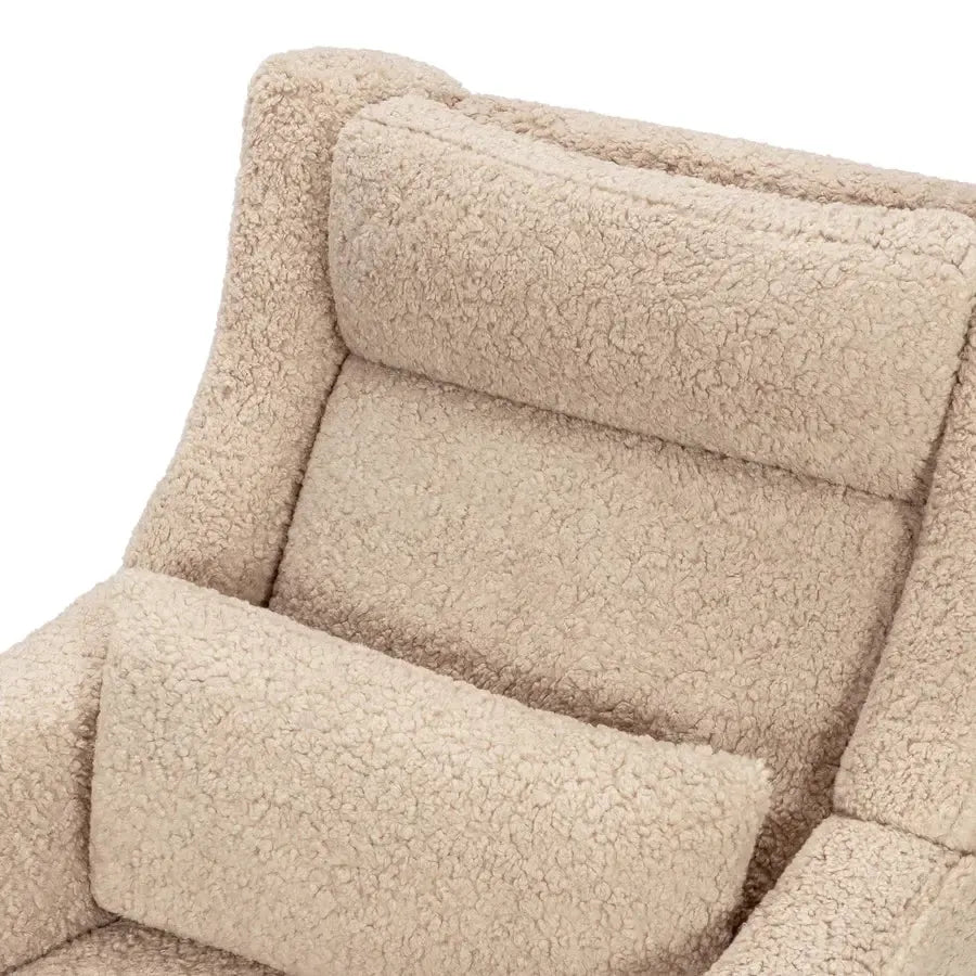 Babyletto Kiwi Plus Electronic Glider & Recliner with Adjustable Headrest - Chai Shearling Fabric - Perfect for Nursery, Breastfeeding & Baby Comfort