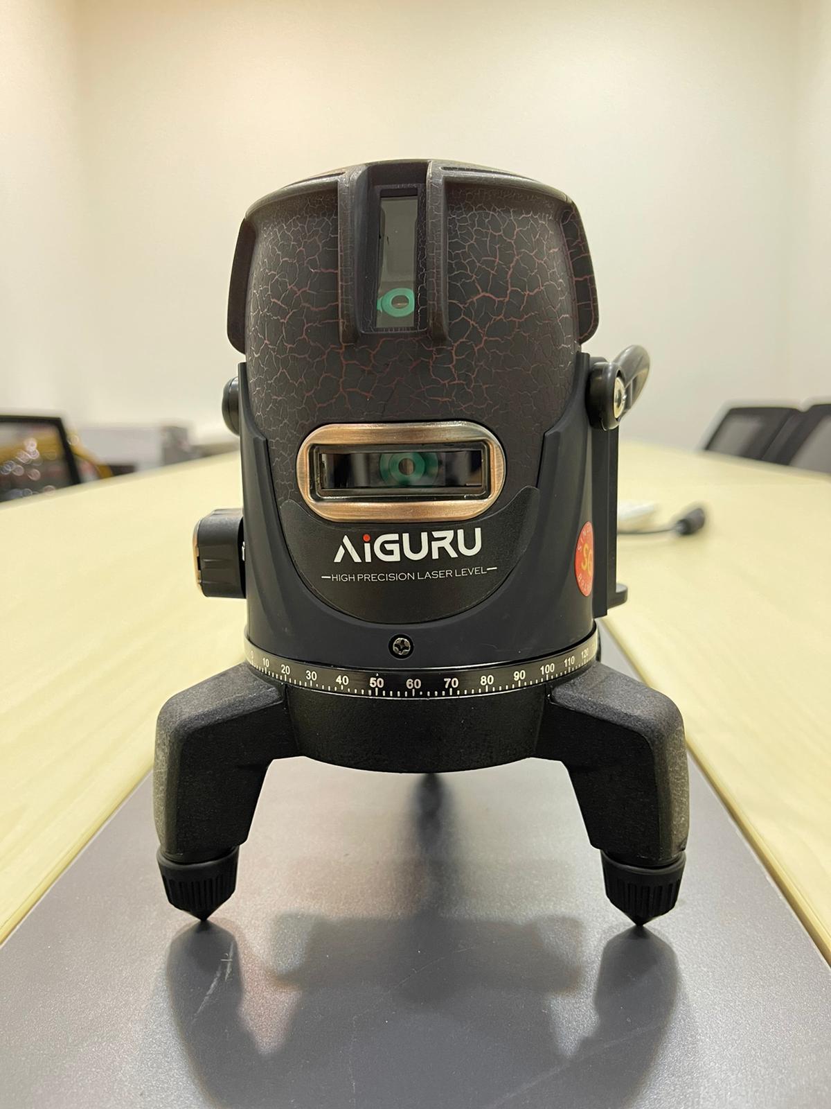Aiguru LD5150 4B1H Self-Leveling Green Laser Level with Remote Control - 360° Cross Line Laser for Construction, Floor Tiling, Wall Alignment & DIY Projects | Model LASER AGR LD5150 4B1H