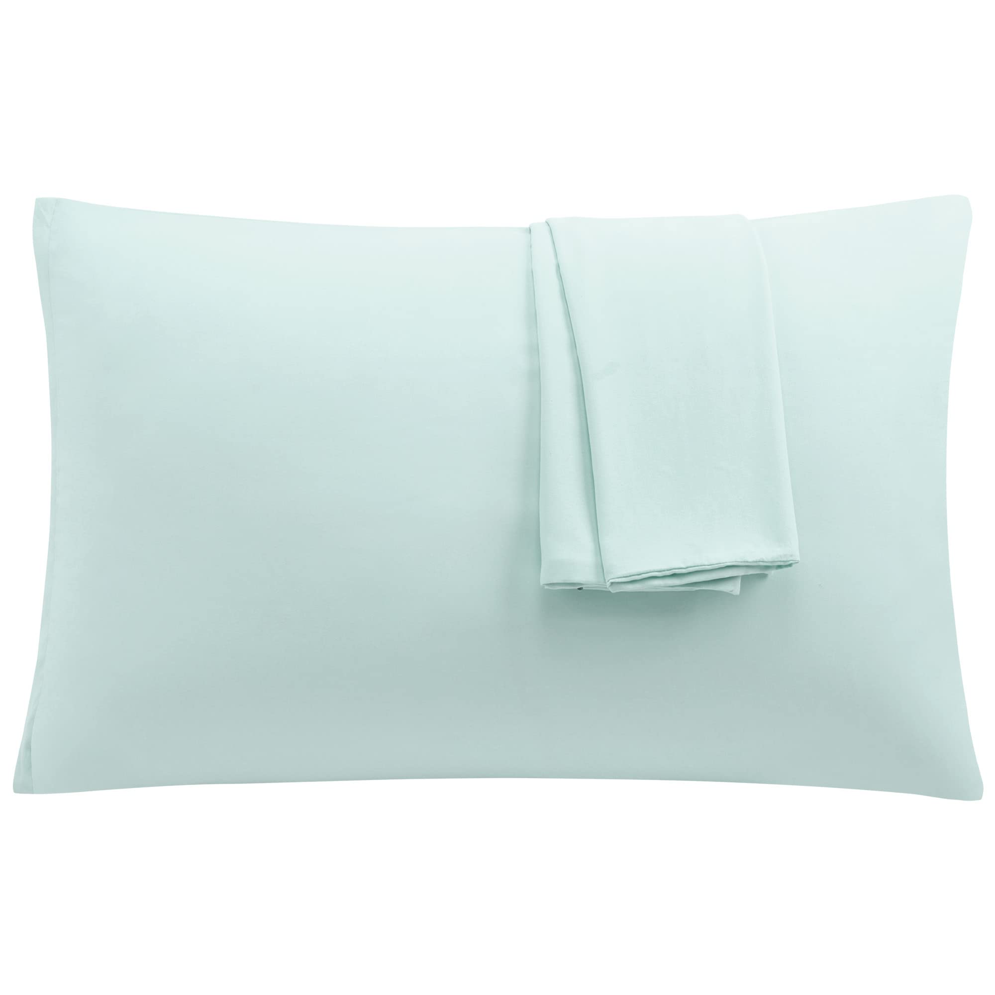 uxcell 2 Pack Soft 1800 Series Microfiber Pillowcases with Zipper - 14x20 Inches Light Gray - Hypoallergenic Bedding for Travel & Home Use