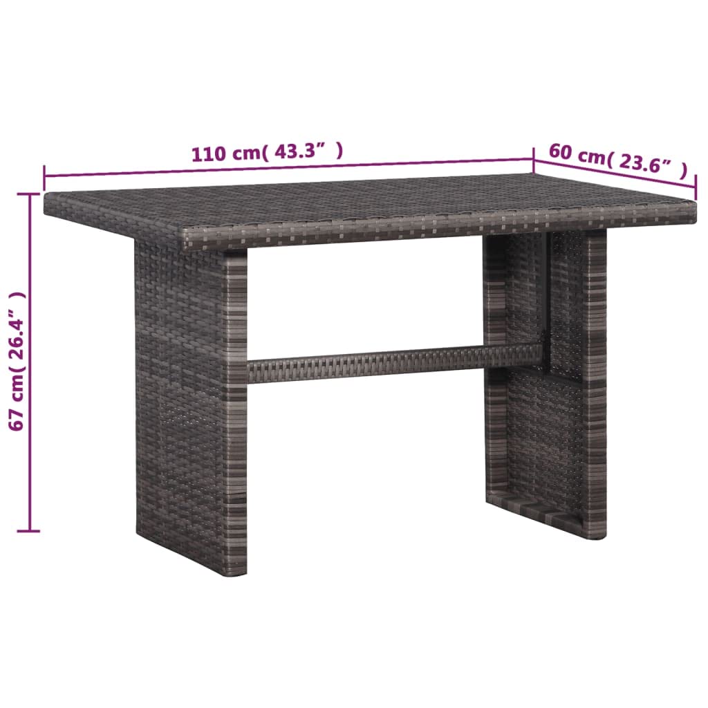 Premium Poly Rattan Outdoor Bistro Set with Cushions - Lightweight & Weather-Resistant Patio Furniture for Garden, Terrace, Balcony - Gray - Perfect for Relaxing, Entertaining Guests & Outdoor Dining