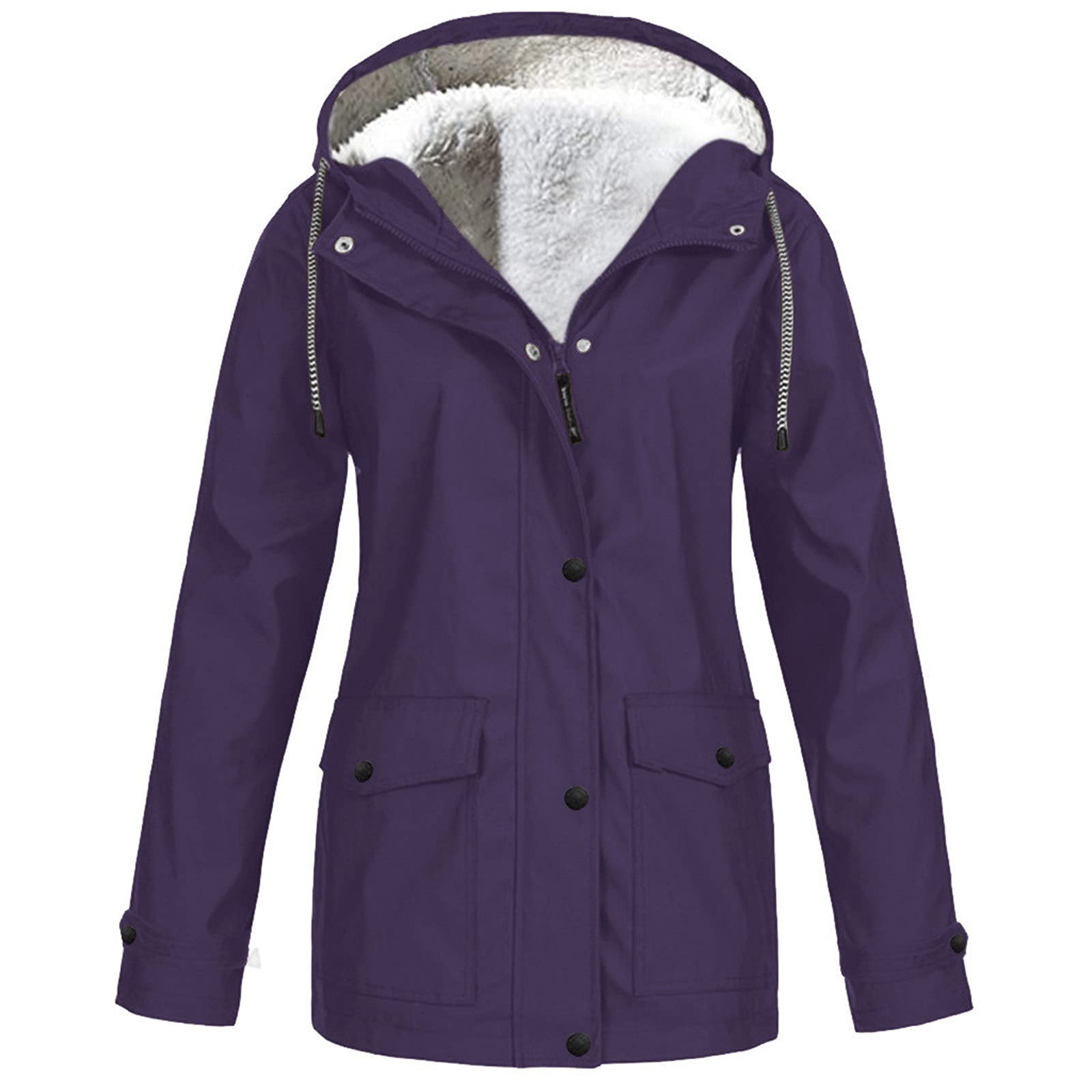 Kimanli Women's Waterproof Raincoat - Long Hooded Trench Coat with Lining, Windproof Travel Jacket for Outdoor Activities, Commuting & Rainy Days