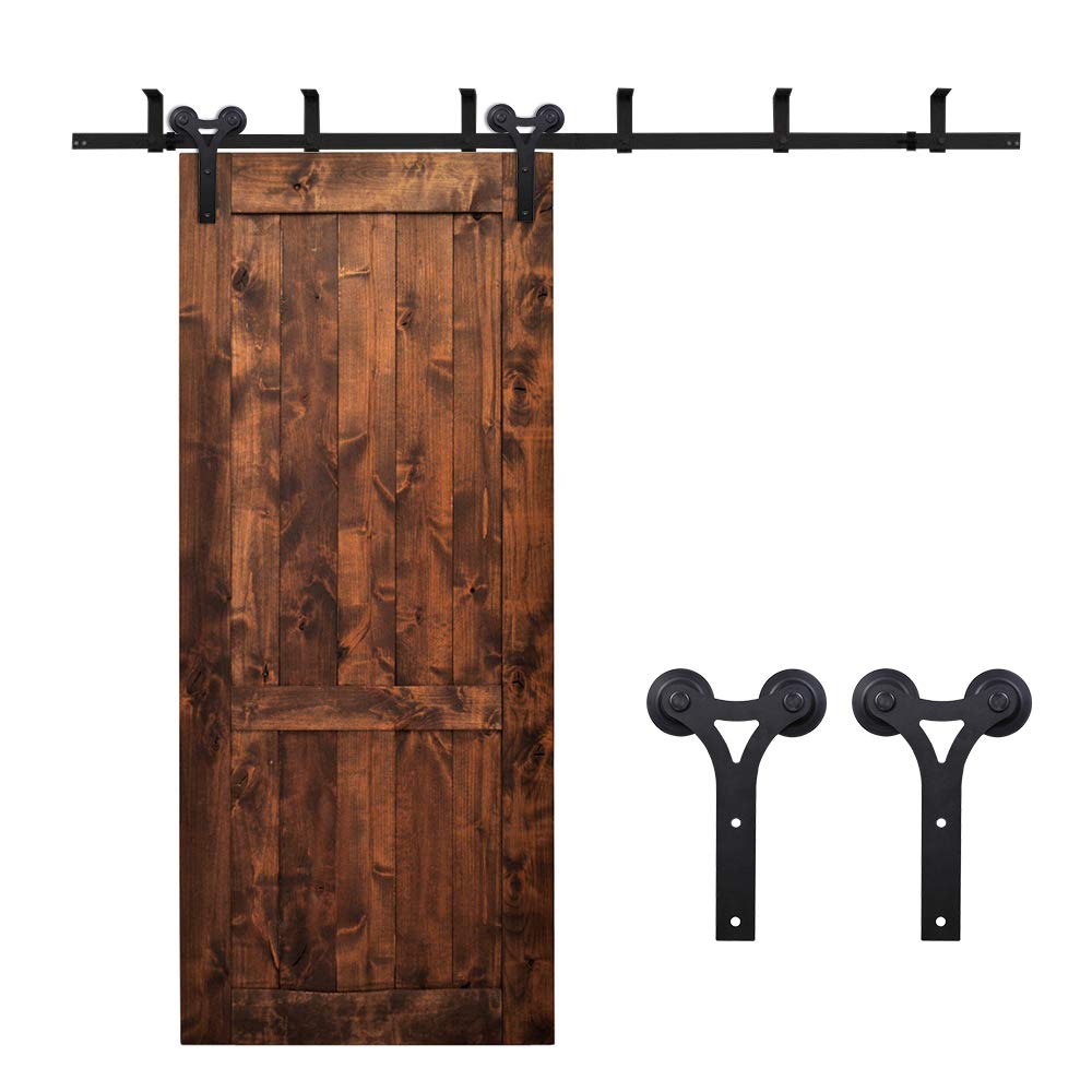 4-12FT Sliding Barn Door Hardware Kit - Ceiling Mount Style, 6FT Rails for 36