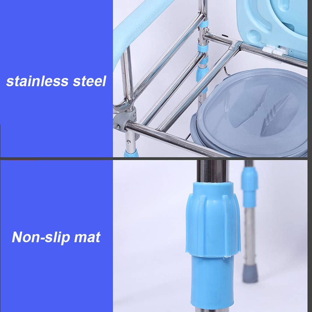 Adjustable Height Medical Toilet Chair - Folding Shower Bench with Extra Wide Steel Frame for Elderly & Disabled Adults | Bedside Commode Seat for Home Care & Bathroom Safety
